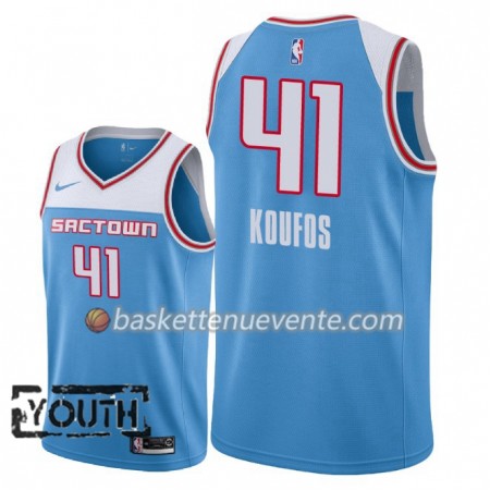Maillot Basket Sacramento Kings Kosta Koufos 41 2018-19 Nike City Edition Bleu Swingman - Enfant